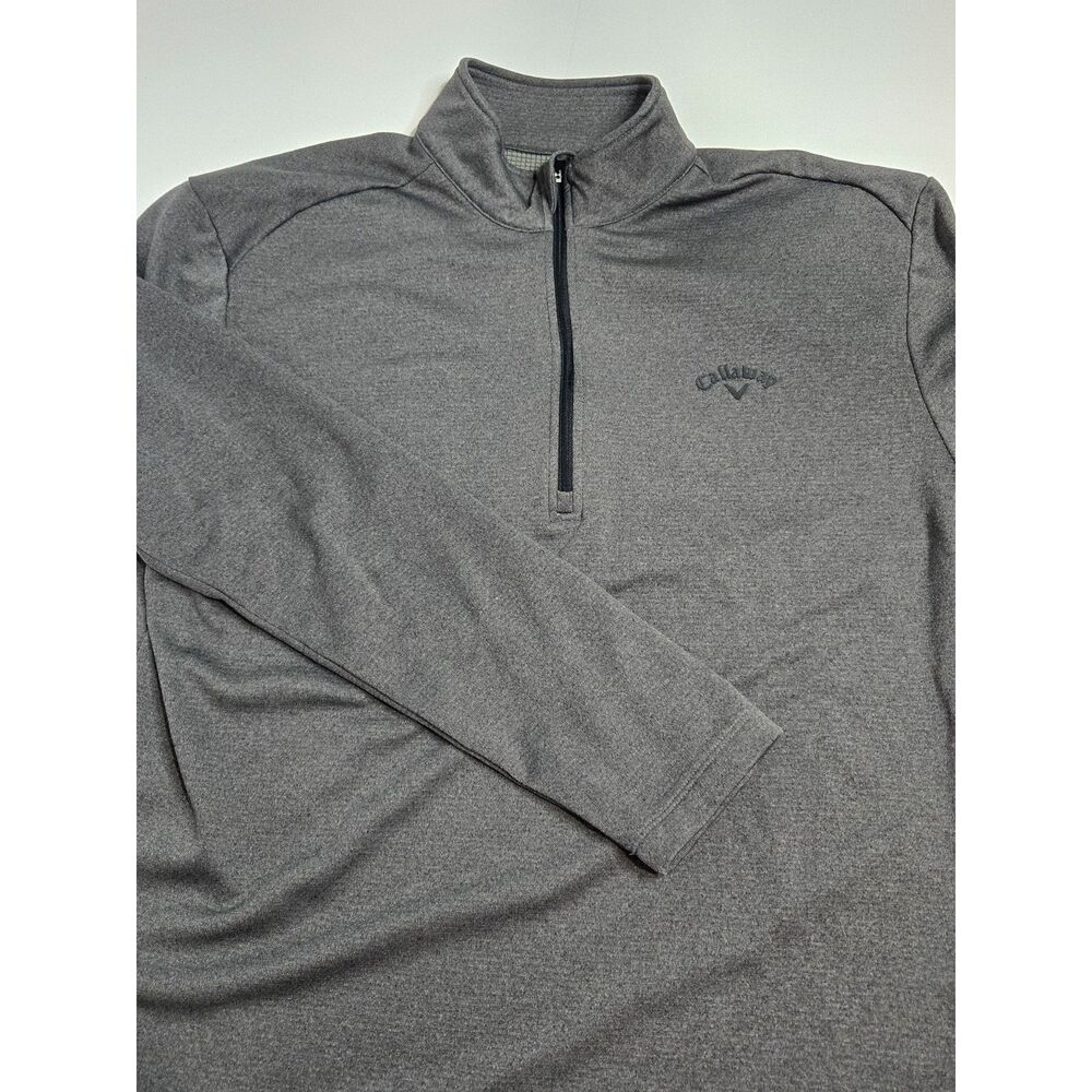Callaway Opti-Dri Heather Gray Quarter Zip Pullover | Men's Size Large